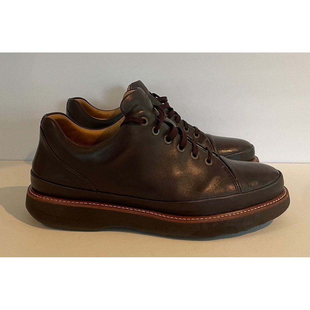 Samuel Hubbard Mens Dress Fast Brown Leather Dress Sneakers Shoes Business 9 M - Picture 2 of 10